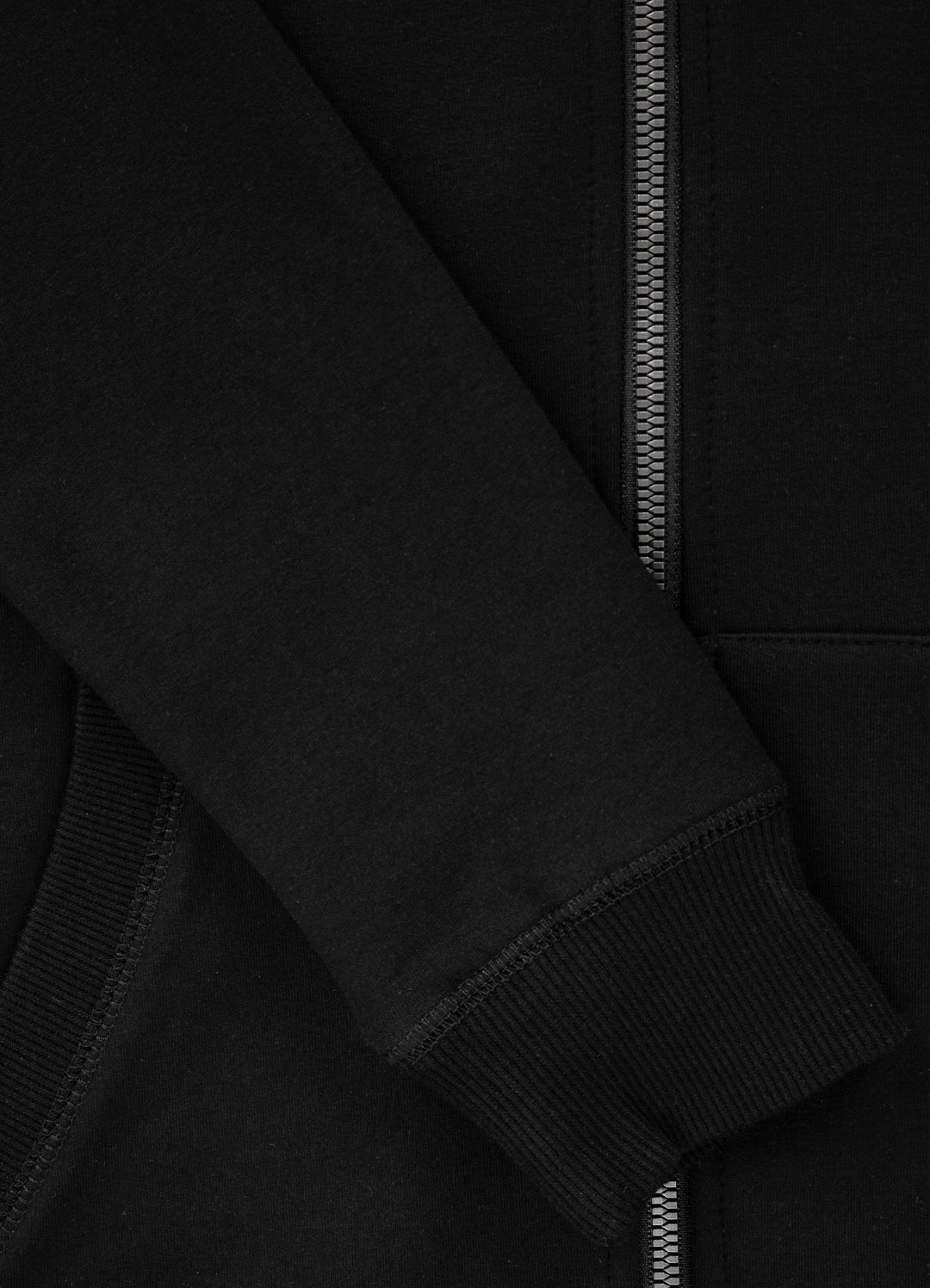 DAISY French Terry Black hooded zip.