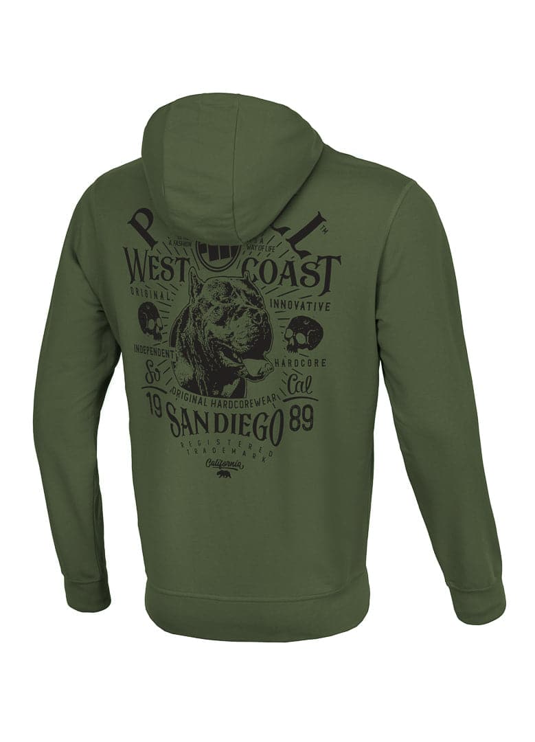 Bluza rozpinana z kapturem SAN DIEGO 89 Oliwkowa - kup z Pit Bull West Coast Oficjalny Sklep 