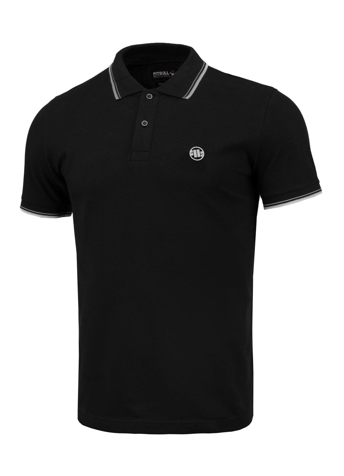 PIQUE STRIPES REGULAR Black Polo T-shirt