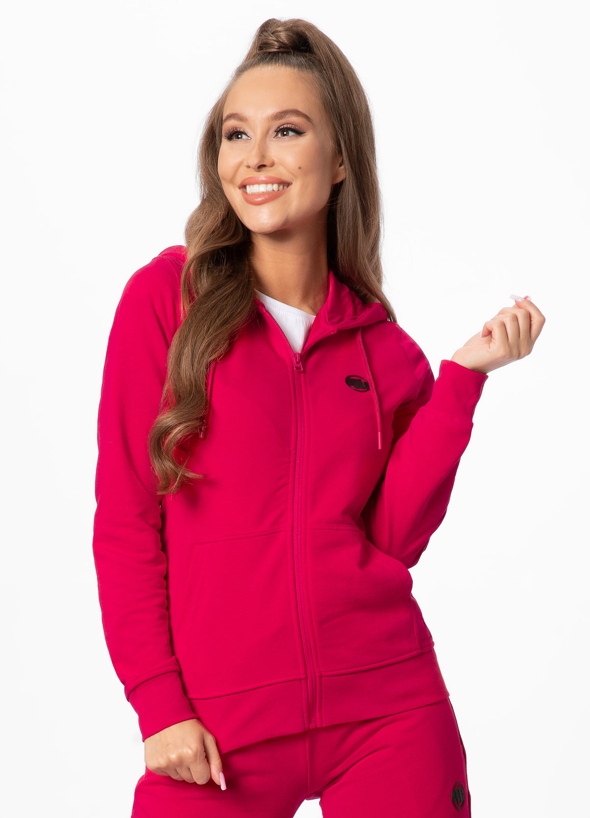 SELMA Raspberry Red zip hoodie
