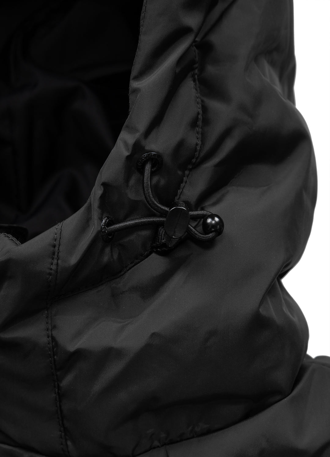 CARVER Black Quilted Hooded Jacket.