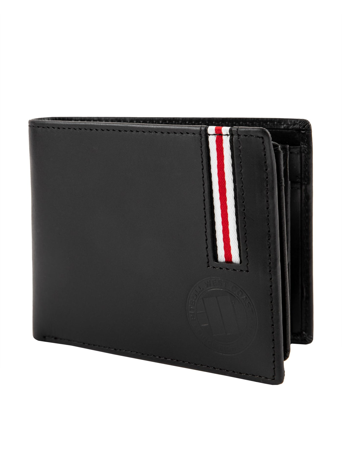 LIN WOOD Black Leather Wallet.