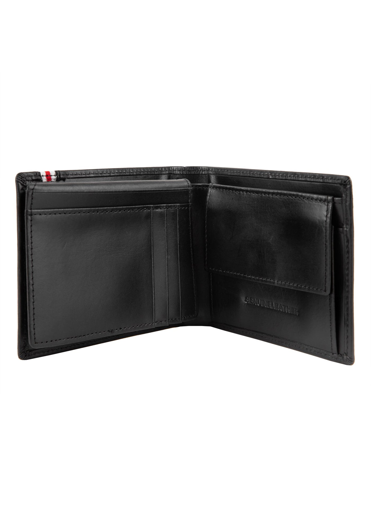 LIN WOOD Black Leather Wallet.
