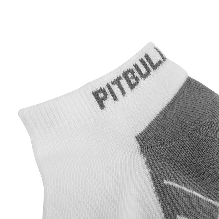 Socks Noshow PitbullSports 2 Pairs White/Grey - Pitbull West Coast U.S.A. 