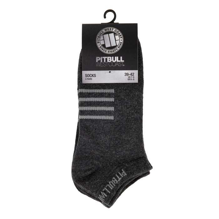 Pad Socks 3pack Charcoal - Pitbull West Coast U.S.A. 
