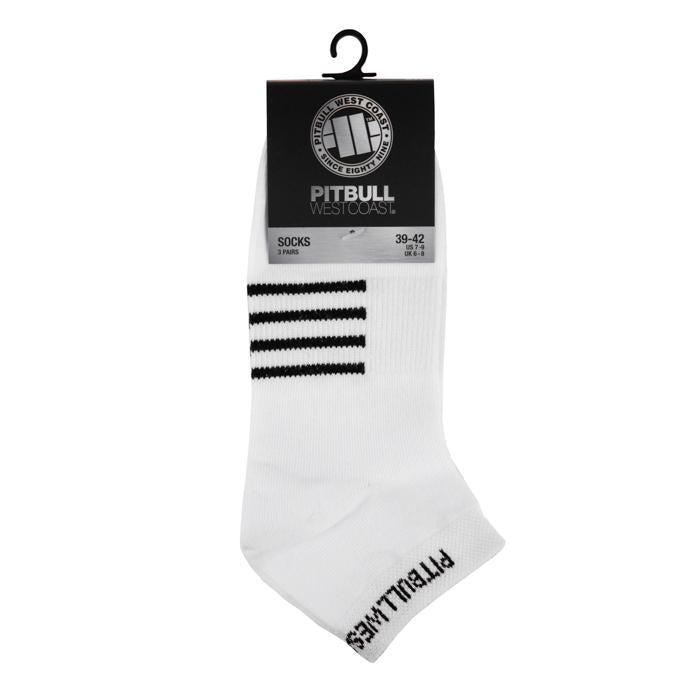 Low Ankle Socks 3pack White - Pitbull West Coast U.S.A. 
