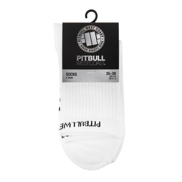 High Ankle Socks 3pack White - Pitbull West Coast U.S.A. 