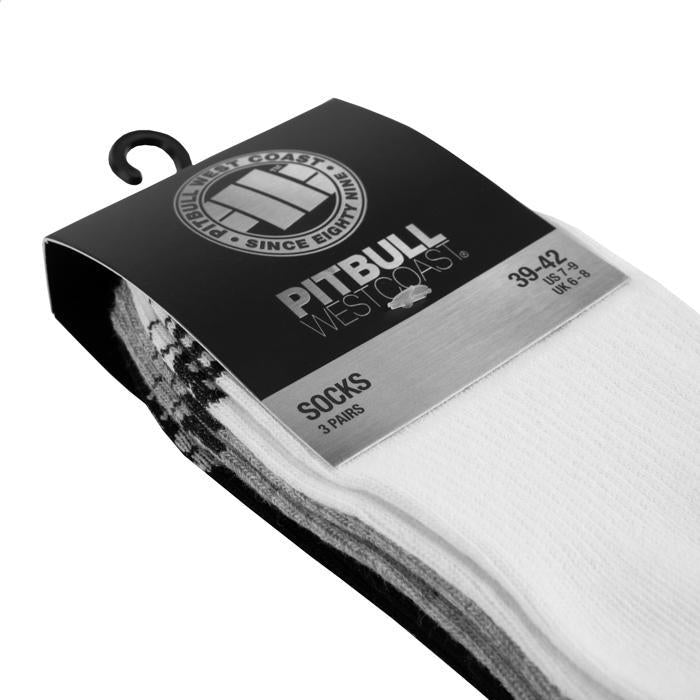 Thin Pad2 TNT Socks 3pack White/Grey/Black - Pitbull West Coast U.S.A. 