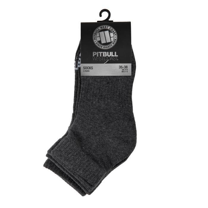 Thin Socks Low Ankle TNT 3pack Charcoal - Pitbull West Coast U.S.A. 