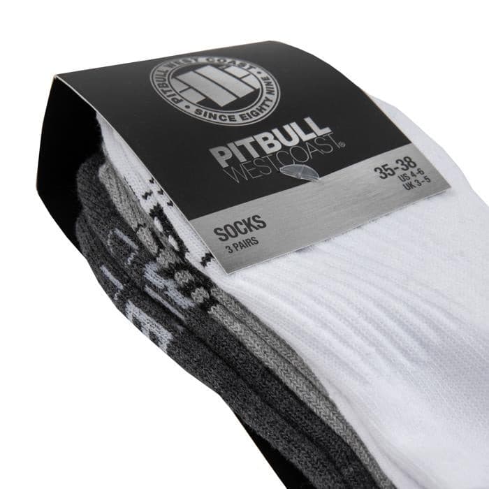 Socks Pad TNT 3pack White/Grey/Charcoal - Pitbull West Coast U.S.A. 