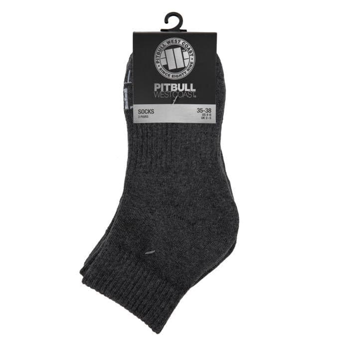Low Ankle Socks TNT 3pack Charcoal - Pitbull West Coast U.S.A. 