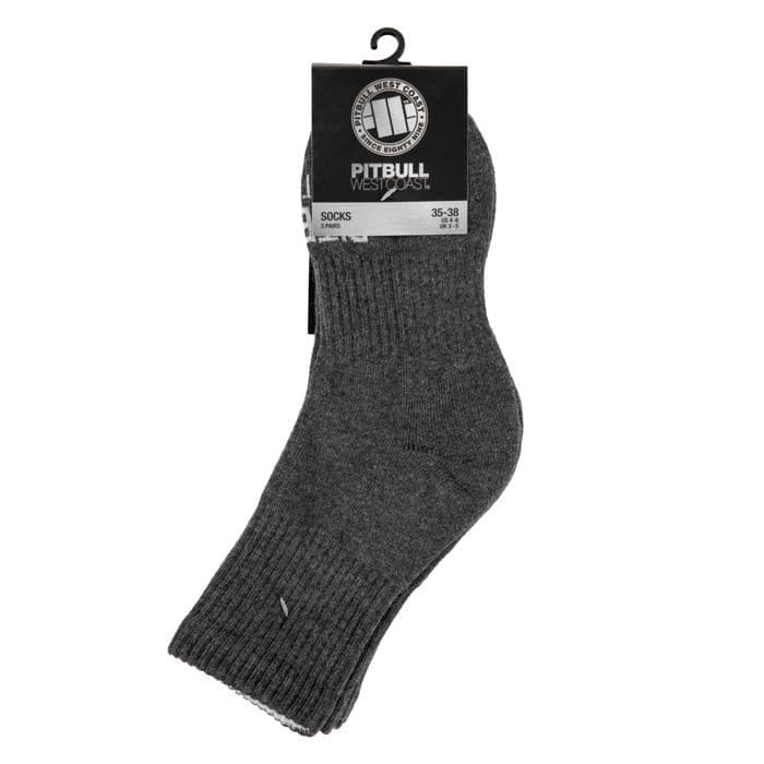 High Ankle Socks TNT 3pack Charcoal - Pitbull West Coast U.S.A. 