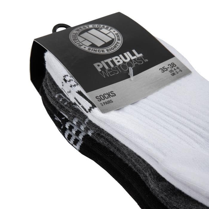 Socks Crew TNT 3pack White/Charcoal/Black - Pitbull West Coast U.S.A. 