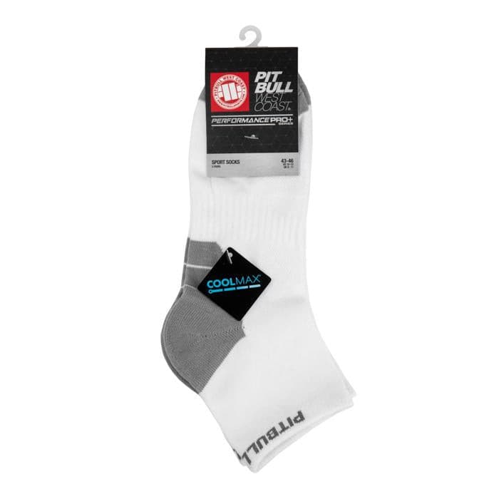 Socks Quarter PitbullSports 2 Pairs White/Grey - Pitbull West Coast U.S.A. 
