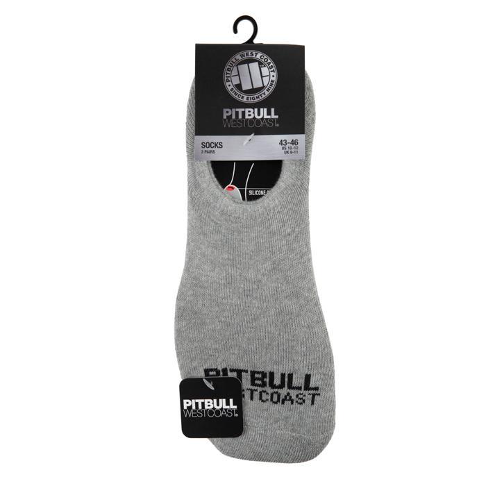 Super No Show Socks 3pack Grey - Pitbull West Coast U.S.A. 