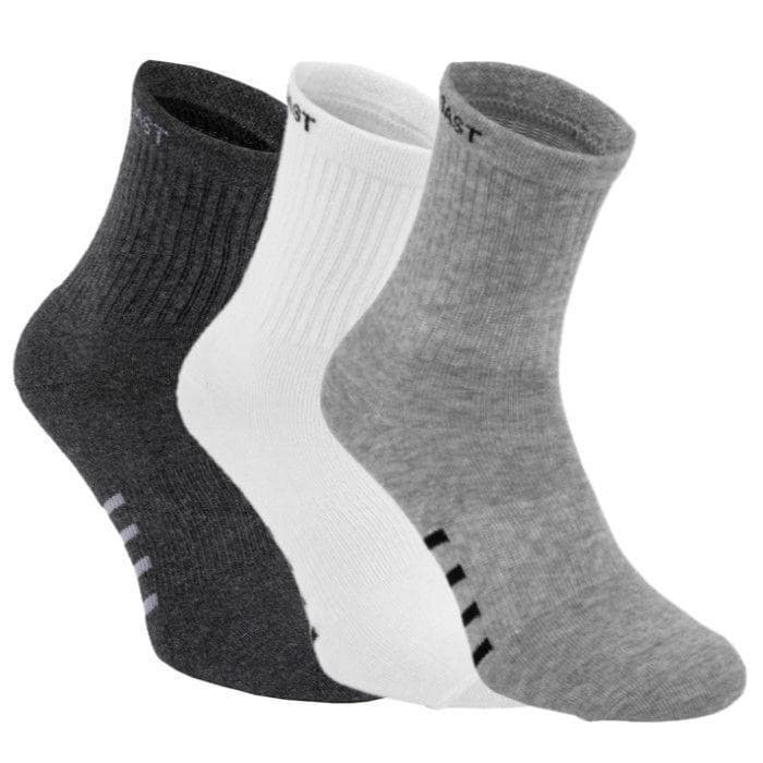 High Ankle Socks 3pack White/Grey/Charcoal - Pitbull West Coast U.S.A. 