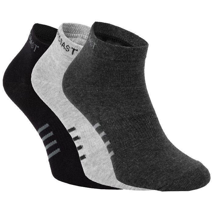 Low Ankle Socks 3pack Black/Grey/Charcoal - Pitbull West Coast U.S.A. 
